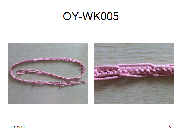 Knitting wax rope belt